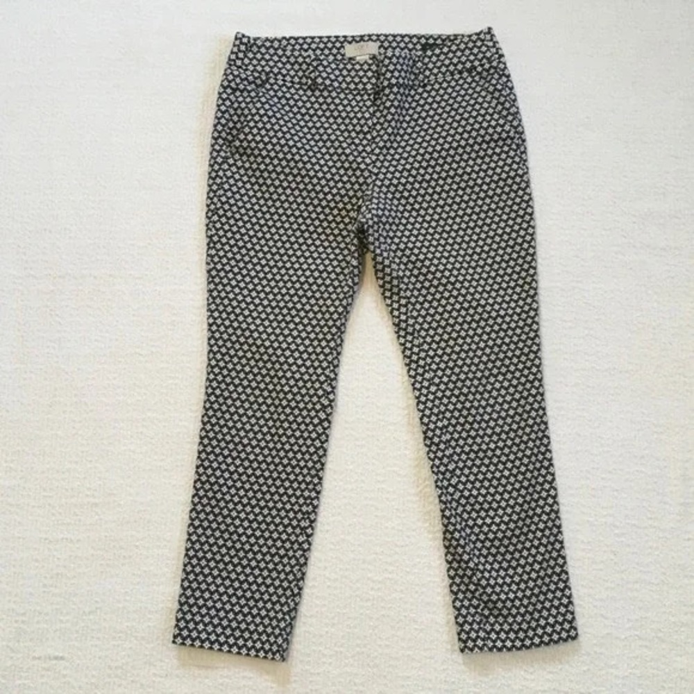 LOFT Monochrome Geometric Ankle Jeans